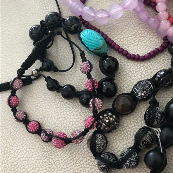 Assorted beaded drawstring bracelets with crystal - Picture 3 of 6